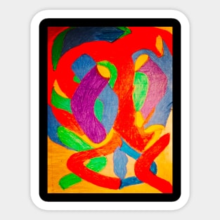 Life is A Colorful Confusion Abstract Painting Art Sticker